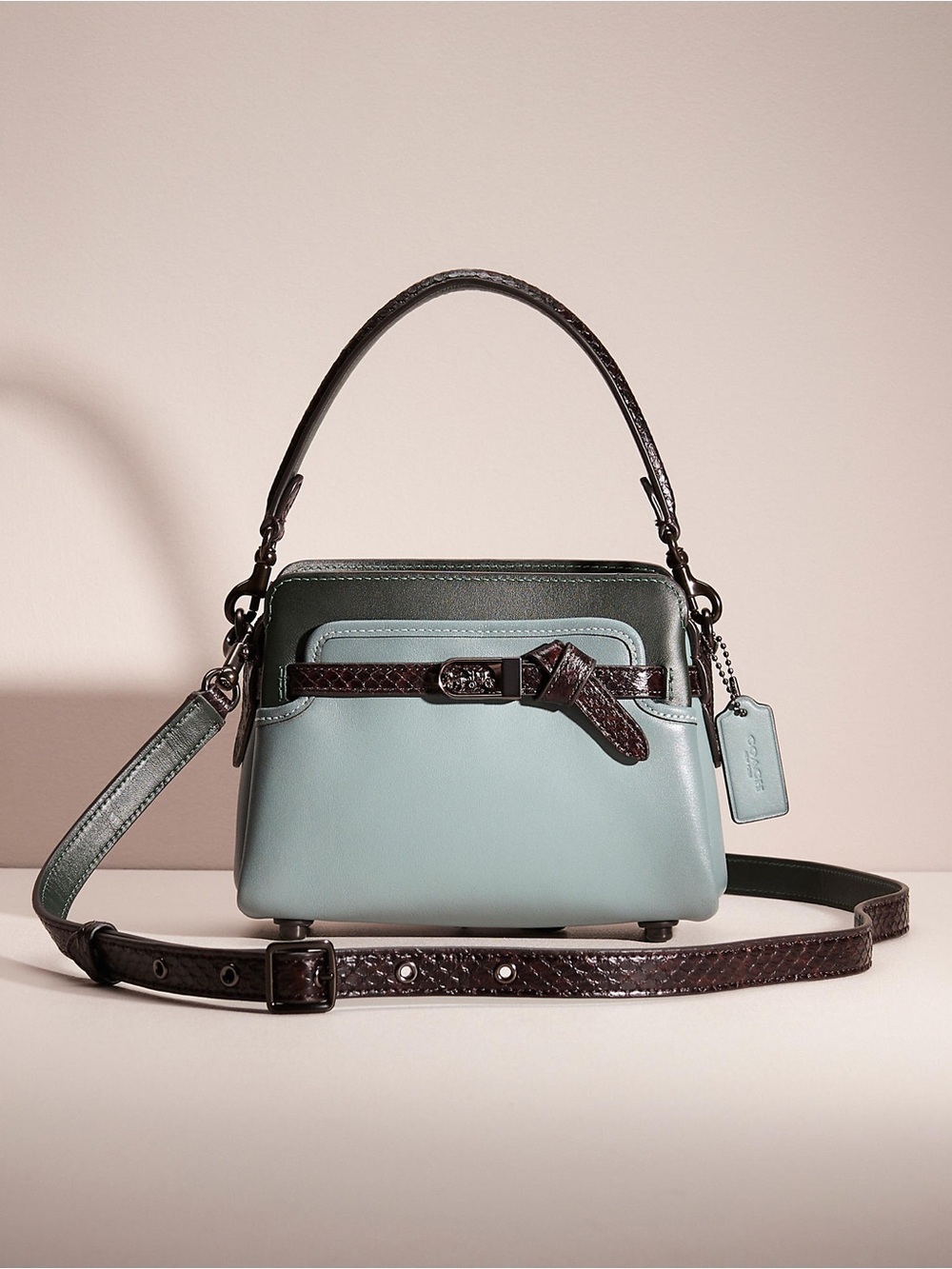 Coach Tate 18 Crossbody With Snakeskin Detail